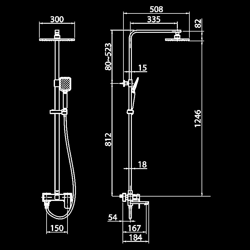 Душевая система Elghansa 2302235-2K хром купить в интернет-магазине сантехники Sanbest