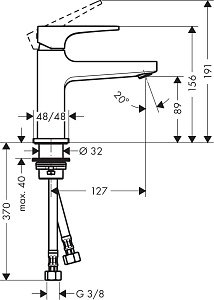 Смеситель для раковины Hansgrohe Metropol 100 32500340 купить в интернет-магазине сантехники Sanbest