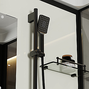 Душевая кабина Niagara Standart ST80/15Q/BL 80х80 профиль черный матовый/стекло прозрачное купить в интернет-магазине Sanbest