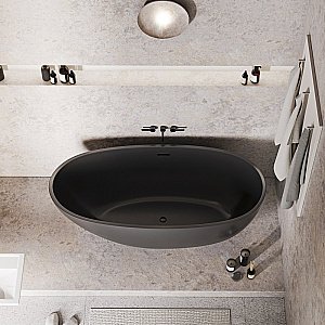 Ванна акриловая Grossman Fly GR-1104MBB 170х75 черная матовая купить в интернет-магазине Sanbest