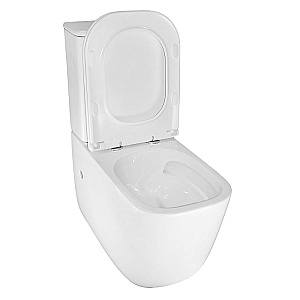 Унитаз напольный Azario Riano AZ-1305A белый, безободковый, с бачком, с крышкой микролифт, слив торнадо купить в интернет-магазине Sanbest