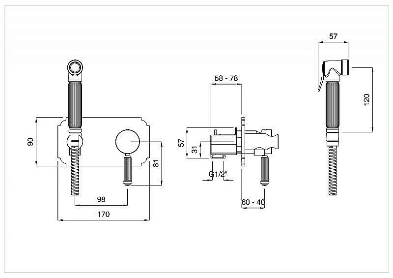 Гигиенический душ Cezares OLIMP-DIF-01-L хром купить в интернет-магазине сантехники Sanbest