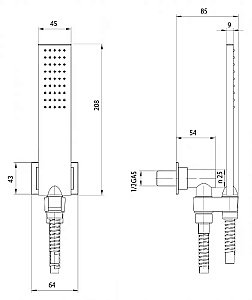 Душевой гарнитур Bossini Flat One C13001.030 хром купить в интернет-магазине сантехники Sanbest