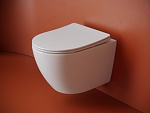 Унитаз подвесной Ceramica Nova Uno CN11001T белый, с крышкой микролифт, безободковый, слив-торнадо купить в интернет-магазине Sanbest