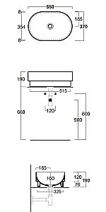 Раковина SIMAS Po-mo PO02bi 56 купить в интернет-магазине Sanbest