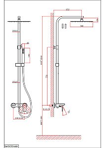 Душевая система D&K Bayern.Liszt DA1513707A04 золото матовое купить в интернет-магазине сантехники Sanbest