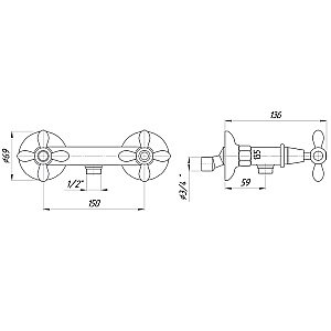 Смеситель для душа Migliore Princeton Plus ML.PRP-8046.BR бронза купить в интернет-магазине сантехники Sanbest
