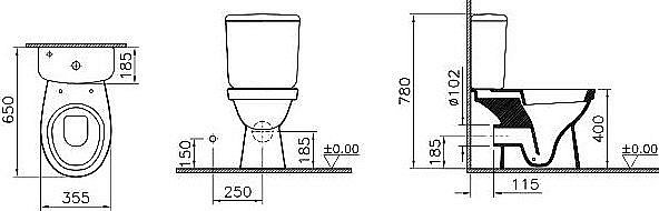 Унитаз Vitra Norm Fit 9844B099-7205 с бачком, с крышкой микролифт, белый купить в интернет-магазине Sanbest