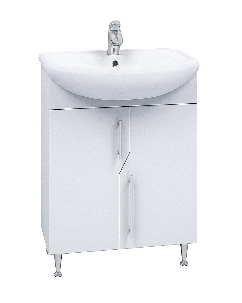 Тумба с раковиной Vigo Grand 600 белая для ванной в интернет-магазине Sanbest