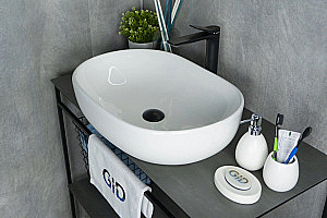 Раковина накладная Gid Lago 60 N9026a 51112 белая купить в интернет-магазине Sanbest