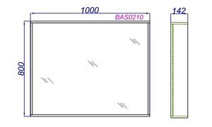 Зеркало Aqwella Basic 80х100 BAS0210DZ дуб золотой в ванную от интернет-магазине сантехники Sanbest