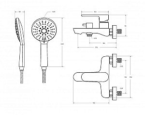 Смеситель для ванны Cezares STYLUS-VD-IN сатин купить в интернет-магазине сантехники Sanbest