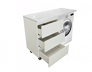 Тумба с раковиной напольная Эстет Даллас 120 с 3 ящиками правая для ванной в интернет-магазине Sanbest