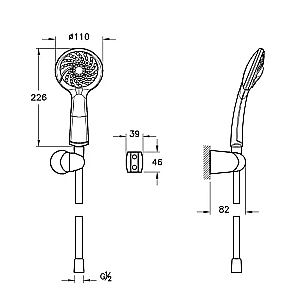 Душевая система VitrA Solid S A49287EXP хром купить в интернет-магазине сантехники Sanbest