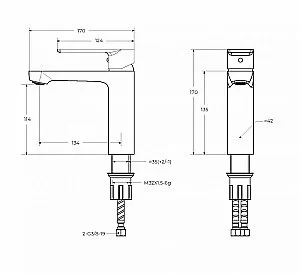 Смеситель для раковины Cezares STYLUS-LS-01-W0 хром купить в интернет-магазине сантехники Sanbest