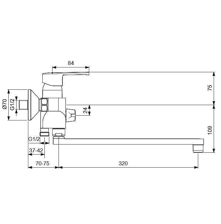 Смеситель для ванны Vidima Uno BA320AA купить в интернет-магазине сантехники Sanbest