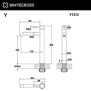 Смеситель для раковины WhiteCross Y Y1212GM оружейная сталь купить в интернет-магазине сантехники Sanbest
