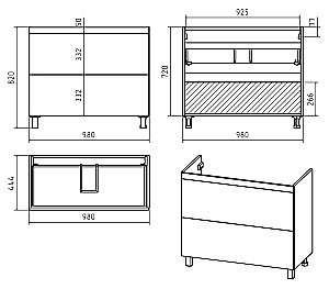 Тумба с раковиной Misty Атлантик -100 П-Атл-01100-0112Я белая для ванной в интернет-магазине Sanbest