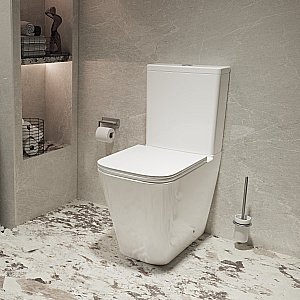 Унитаз-компакт Vincea Q-Line VT2-12T белый, с крышкой микролифт, с бачком, слив-торнадо купить в интернет-магазине Sanbest