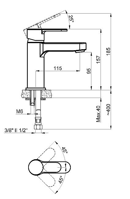 Смеситель для раковины Azario TEVIS AZ-15494501 хром купить в интернет-магазине сантехники Sanbest