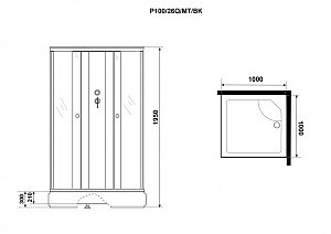 Душевая кабина Niagara Promo P100/26Q/MT/BK купить в интернет-магазине Sanbest
