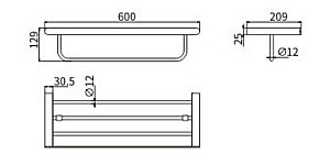 Полка CeramaLux Florenzia 63110 золото матовое купить в интернет-магазине сантехники Sanbest