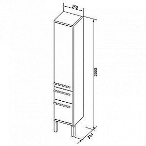 Шкаф-пенал для ванной Aquanet Фостер 35 для ванной в интернет-магазине сантехники Sanbest