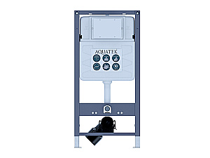 Унитаз подвесной с инсталляцией Aquatek Оберон SET AQUATEK ОБЕРОН T PNS013 белый/кнопка хром матовый, безободковый, с крышкой микролифт, слив торнадо купить в интернет-магазине Sanbest