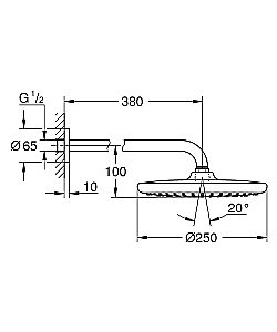 Верхний душ Grohe Tempesta 250 26668000 хром купить в интернет-магазине сантехники Sanbest