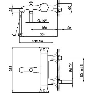 Смеситель для ванны Cisal Cherie CET2701021 купить в интернет-магазине сантехники Sanbest