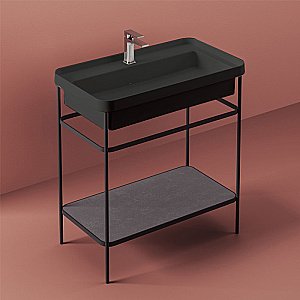 Консоль с раковиной Artceram FUORI SCALA ACA057/TFL03517 черная/без полки для ванной в интернет-магазине сантехники Sanbest