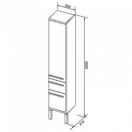 Шкаф-пенал для ванной Aquanet Фостер 35 для ванной в интернет-магазине сантехники Sanbest