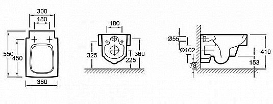 Унитаз подвесной Jacob Delafon TERRACE EDA102-00 купить в интернет-магазине Sanbest