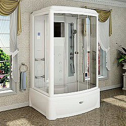 Душевая кабина Радомир Диана 108х139 стекло прозрачное/профиль белый купить в интернет-магазине Sanbest