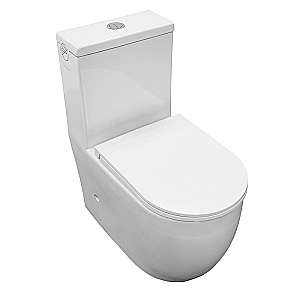 Унитаз напольный Azario Velluto AZ-6281 белый, безободковый, с бачком, с крышкой микролифт купить в интернет-магазине Sanbest