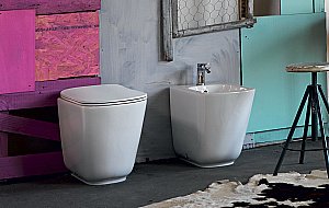 Унитаз приставной Kerasan Tribeca 5118 Белый Матовый, безободковый купить в интернет-магазине Sanbest