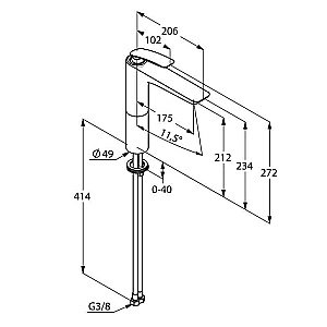 Смеситель для раковины Kludi Balance 522960575 купить в интернет-магазине сантехники Sanbest