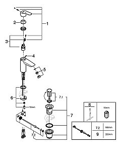 Смеситель для раковины Grohe Eurosmart 32926003 хром купить в интернет-магазине сантехники Sanbest
