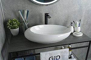 Раковина накладная Gid Creativo 59 N9050 51167 белая купить в интернет-магазине Sanbest