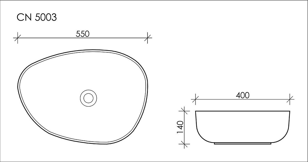 Раковина накладная Ceramica Nova Element CN5003 55 купить в интернет-магазине Sanbest