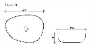 Раковина накладная Ceramica Nova Element CN5003 55 купить в интернет-магазине Sanbest