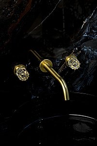 Смеситель для раковины Boheme ELEGANTE 152-2-MG-EL матовое золото купить в интернет-магазине сантехники Sanbest