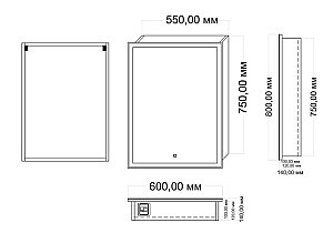 Зеркальный шкаф Mixline Минио 60 купить в интернет-магазине сантехники Sanbest