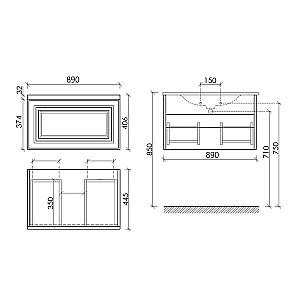 Тумба с раковиной Sancos Very 90 VR90SM серая матовая для ванной в интернет-магазине Sanbest