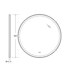 Зеркало с LED подстветкой Cezares CADRO CZR-SPC-LED-TCH-WARM 90x90 черный в ванную от интернет-магазине сантехники Sanbest
