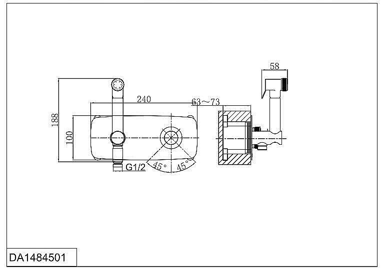 Гигиенический душ D&K Bayern.Alfeld DA1484501 купить в интернет-магазине сантехники Sanbest