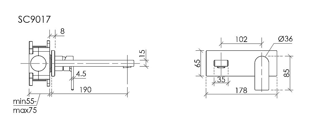 Смеситель для раковины Sancos Studio SC9017CH хром купить в интернет-магазине сантехники Sanbest