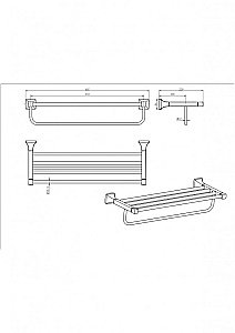Полка CeramaLux Domino 95410 хром купить в интернет-магазине сантехники Sanbest