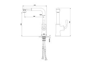 Смеситель для кухни с выдвижным изливом WONZON & WOGHAND, Черный матовый (WW-88439008A-MB) купить в интернет-магазине сантехники Sanbest