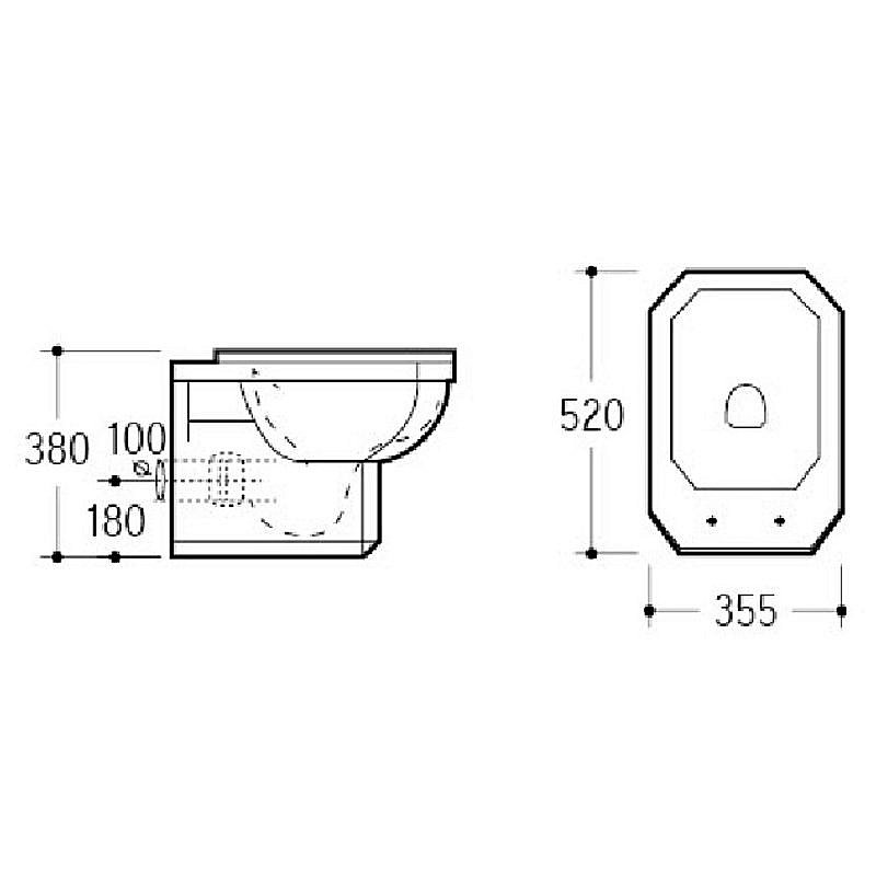 Подвесной унитаз Boheme Vogue 944 белый купить в интернет-магазине Sanbest